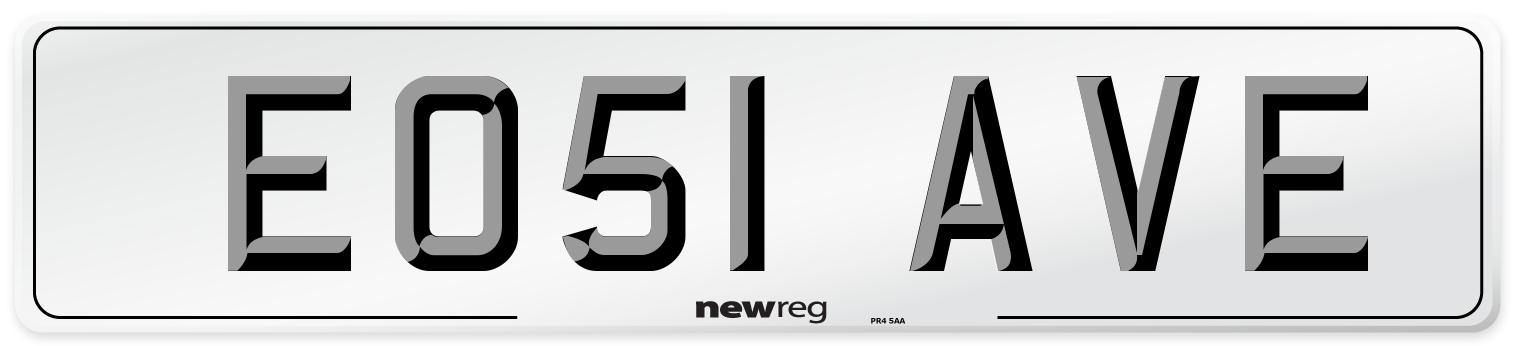 EO51 AVE Number Plate from New Reg